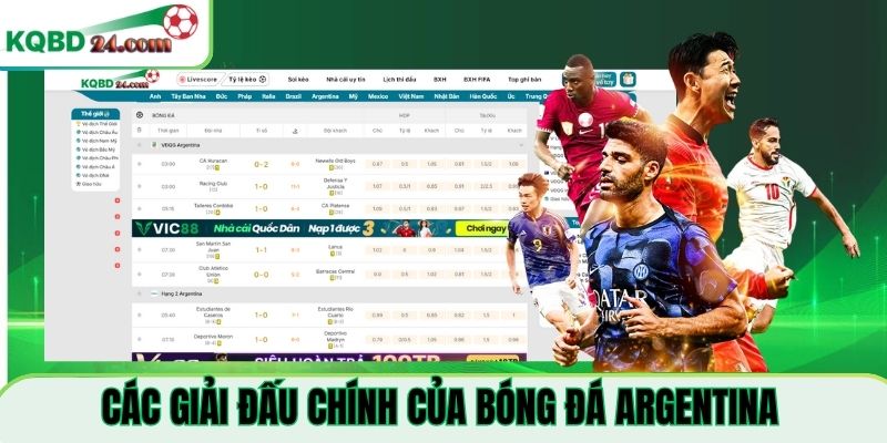 Những giải đấu chính của bóng đá Argentina